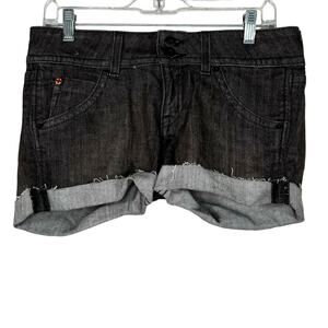 Hudson Black Low Rise Cuffed Shorts 28 NWOT
